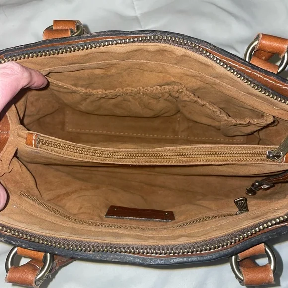 Patricia Nash Black Leather Satchel with Floral Embroidery and Matching Wallet - Picture 3 of 14